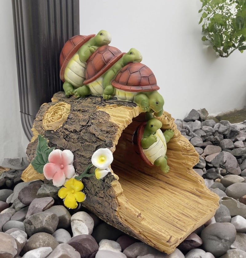 Euiroet Funny Turtle Gutter Downspout Extender Statue, Garden Ornament, Decorative Gutter Extension Downspout, Perfect Rain Diverter for 3"x4" Downspouts, Eco-Friendly Resin, Outdoor Decor Gift (8 In) - Image 4